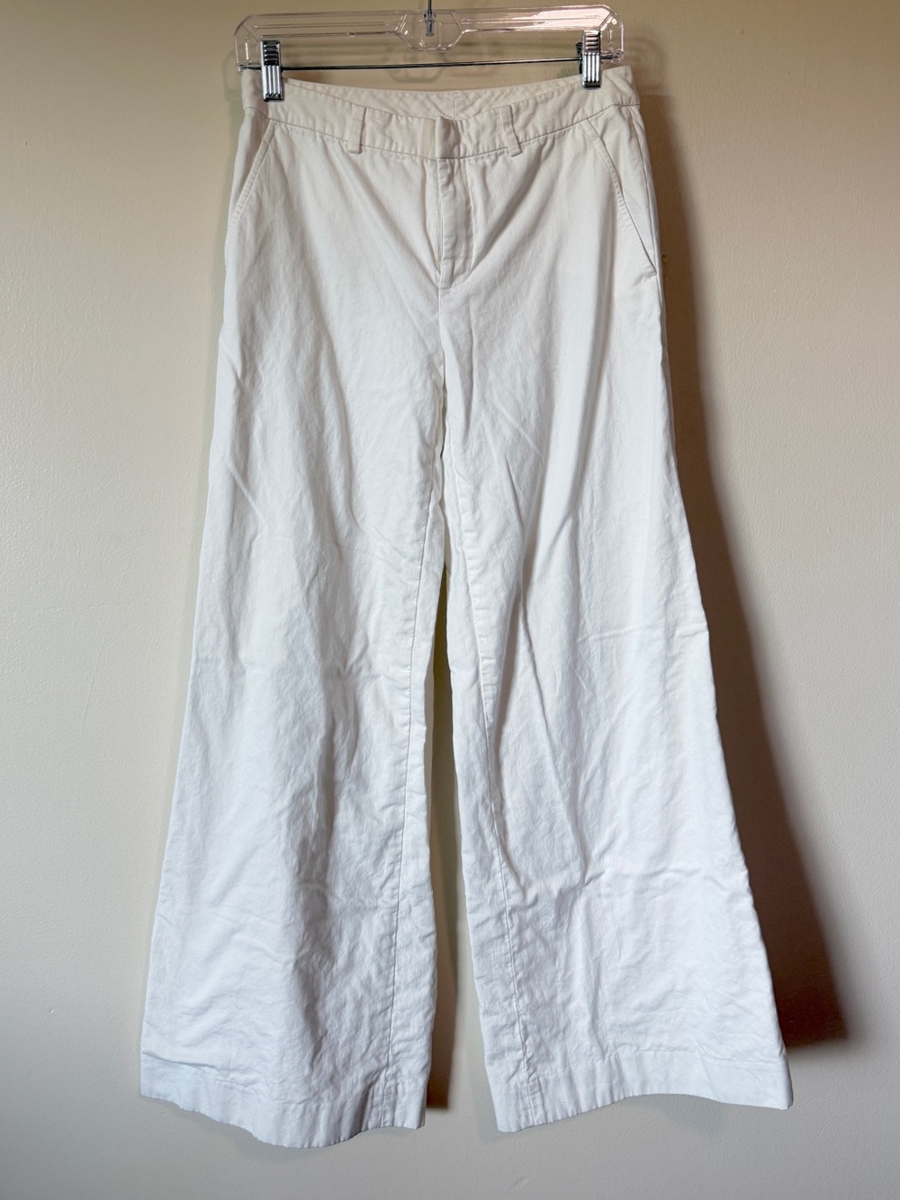 y2k Ralph Lauren Black Label low rise wide leg 100% cotton lined white pants sz4